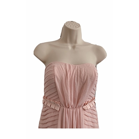 BCBGeneration Strapless Pale Pink Strapless Pleated Cocktail Dress Size 0 NWT - Picture 3 of 7